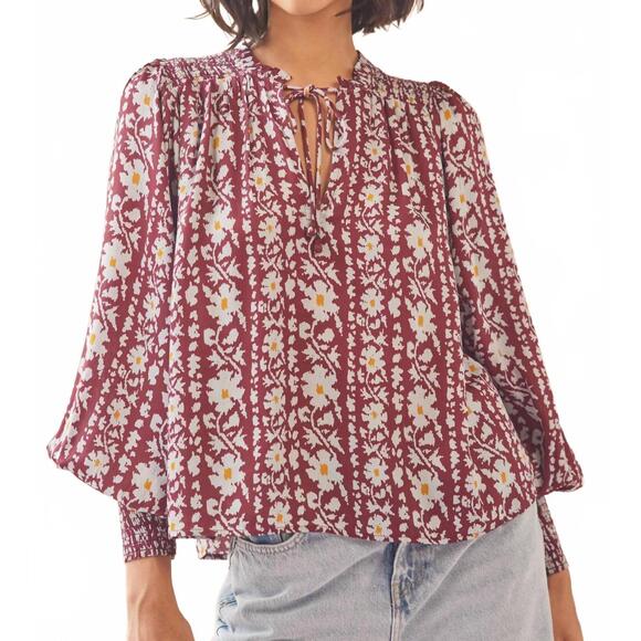 NEW OMIKA anouk blouse in esme garnet